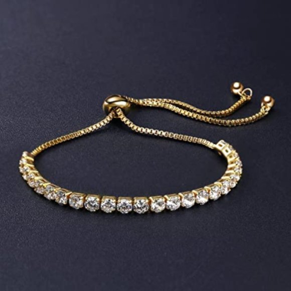 Adjustable Tennis Bracelet w/ 4mm Zirconia - Picture 6 of 12